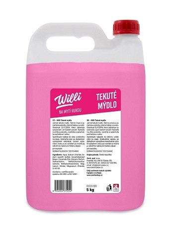 Tek.mýdlo Willi 5l růžové - Kosmetika Hygiena a ochrana pro ruce Tekutá mýdla náhradní náplně